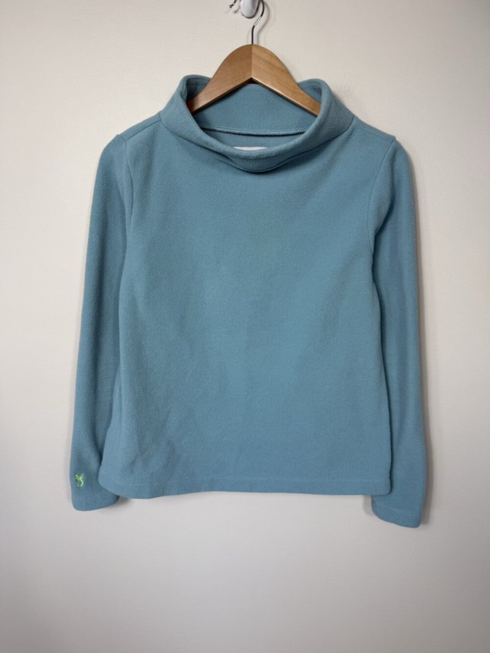 Dudley Stephens Cobble Hill Vello Fleece Turtleneck Sweater Long Sleeve Top Teal